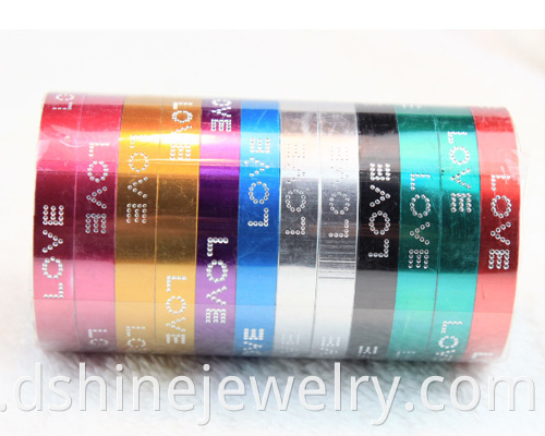 LOVE Words Aluminium Metal Bangles